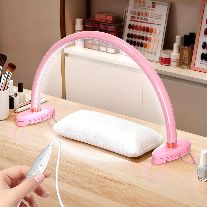 Yokilly Arc Half Moon Light: 16" Half Moon Light with Foldable Bracket for Desk Salon Table Use - No Flicker & Shadow-Free Desk Lamp with Stepless Brightness 3000-6500K for Manicurist Nail Tech - Image 1