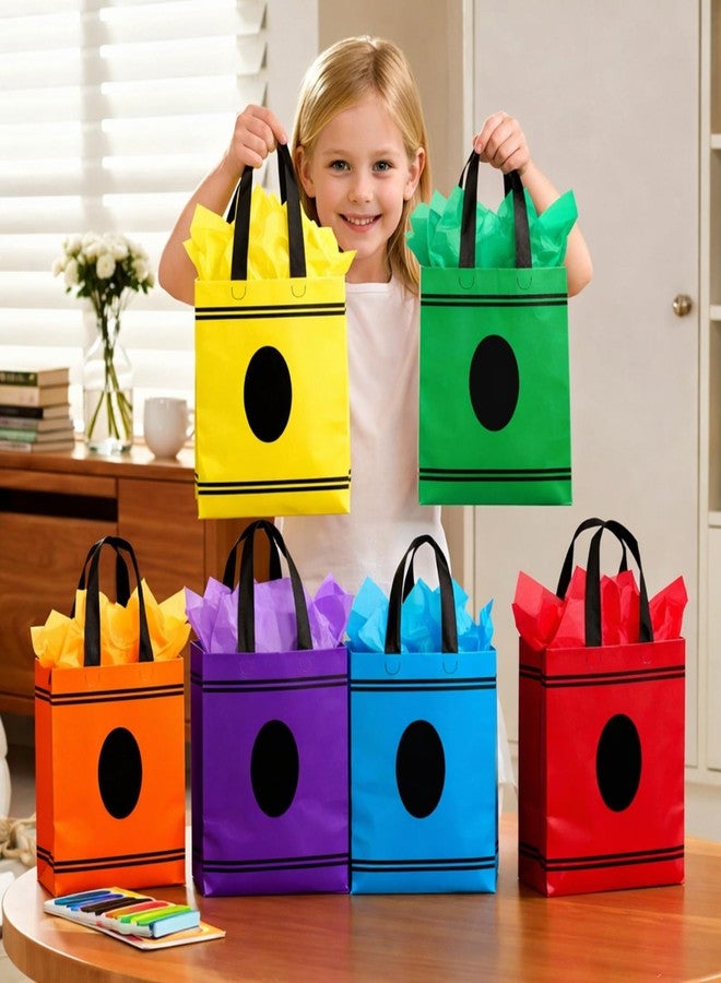 TaoBary 48pcs/24set Back to School Gift Bags Bulk Crayon Goodie Bag with 24 Tissue Crayon Party Favors Teacher Appreciation Gift for Kindergarten Pre-k Back to School Party Supplies - Image 5