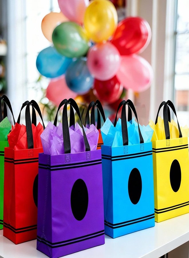 TaoBary 48pcs/24set Back to School Gift Bags Bulk Crayon Goodie Bag with 24 Tissue Crayon Party Favors Teacher Appreciation Gift for Kindergarten Pre-k Back to School Party Supplies - Image 2