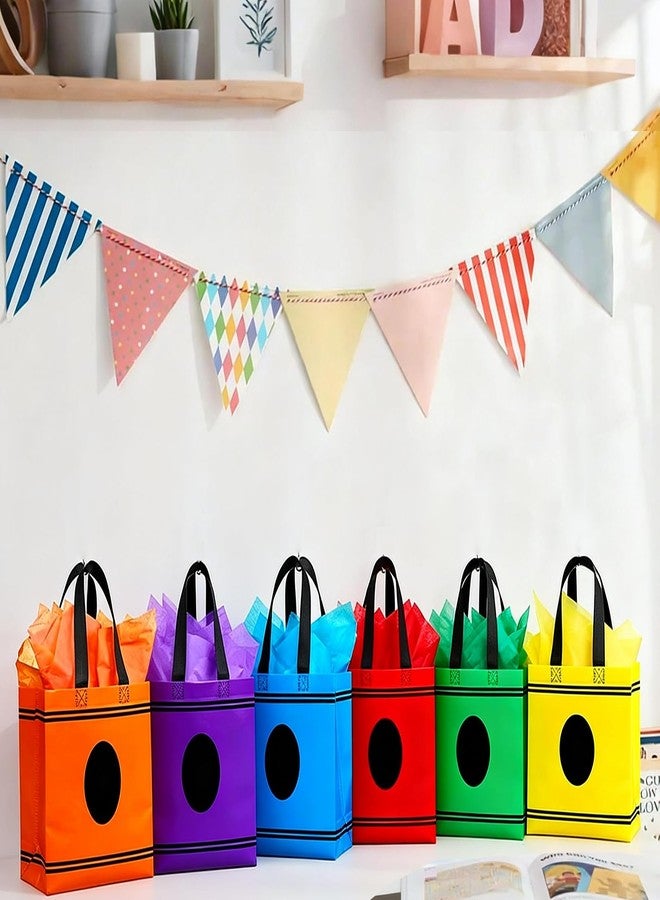 TaoBary 48pcs/24set Back to School Gift Bags Bulk Crayon Goodie Bag with 24 Tissue Crayon Party Favors Teacher Appreciation Gift for Kindergarten Pre-k Back to School Party Supplies - Image 4