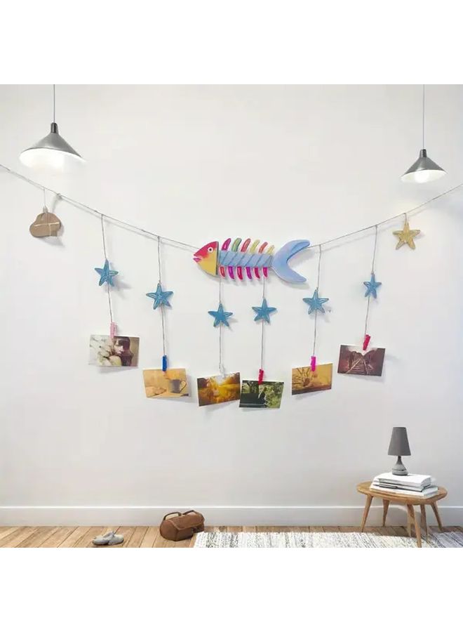 معلق صور Ocean Wind Colorful Fishbone إطار PVC زخرفة حائط بيضاوية أفقية - Image 5