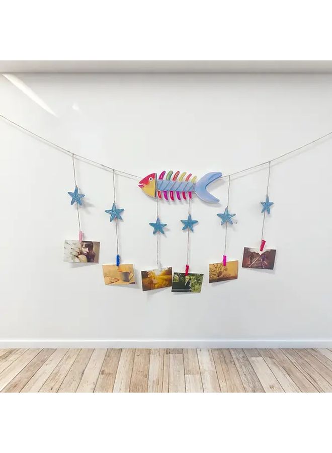 معلق صور Ocean Wind Colorful Fishbone إطار PVC زخرفة حائط بيضاوية أفقية - Image 4