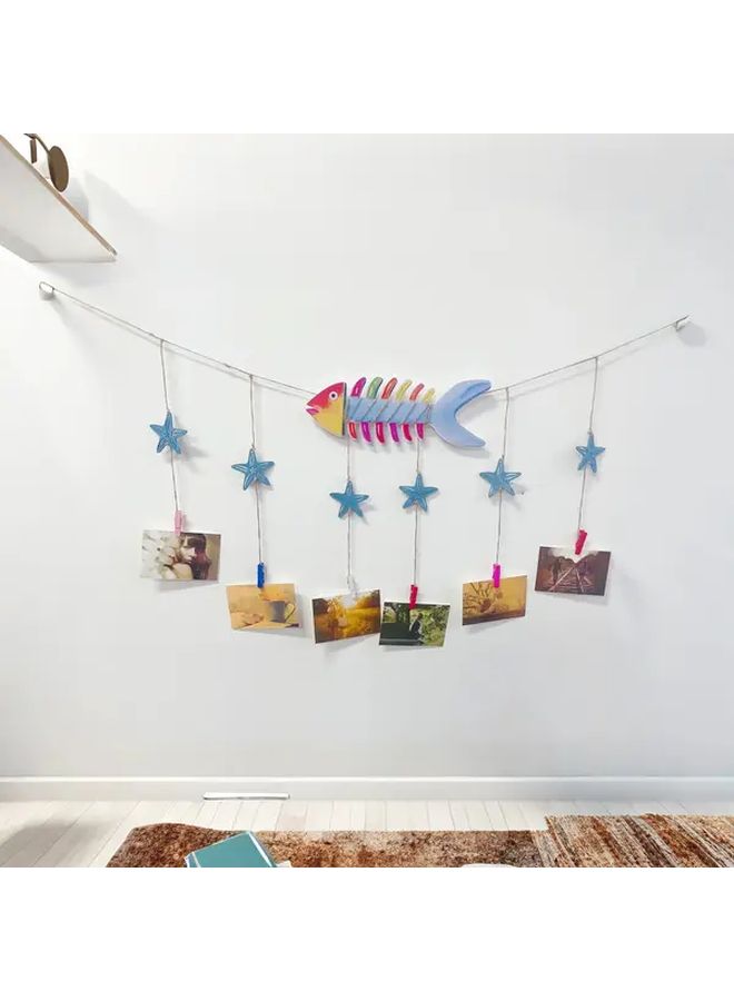 معلق صور Ocean Wind Colorful Fishbone إطار PVC زخرفة حائط بيضاوية أفقية - Image 1
