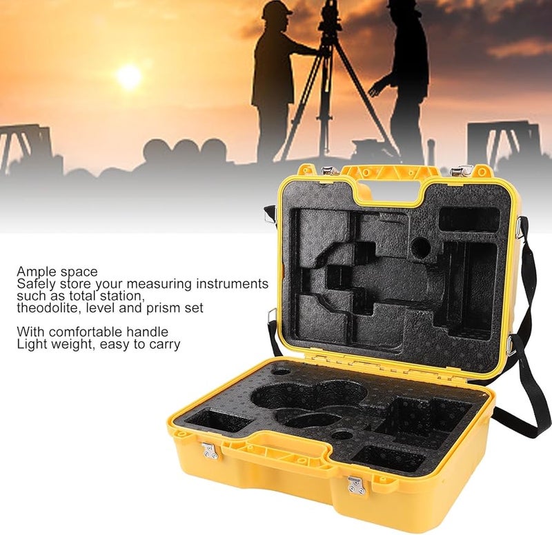 Durable Yellow PP Carrying Case For Surveying Level Theodolite Prism Set Portable Organizer - Image 4