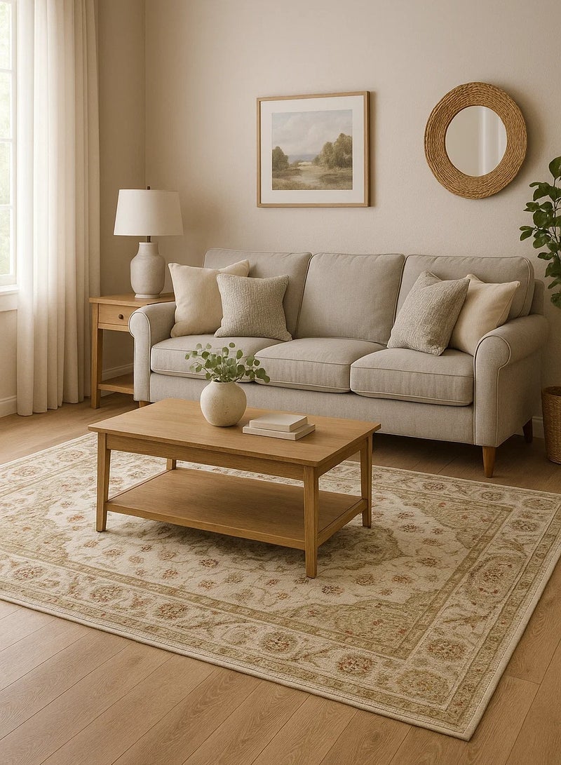 لوفت تاماراي،سجادة،200 ×285 سم،قماش،صناعة مصرية،شرقي/بيج،مضاد للانزلاق-1332-GB4-X - Image 1