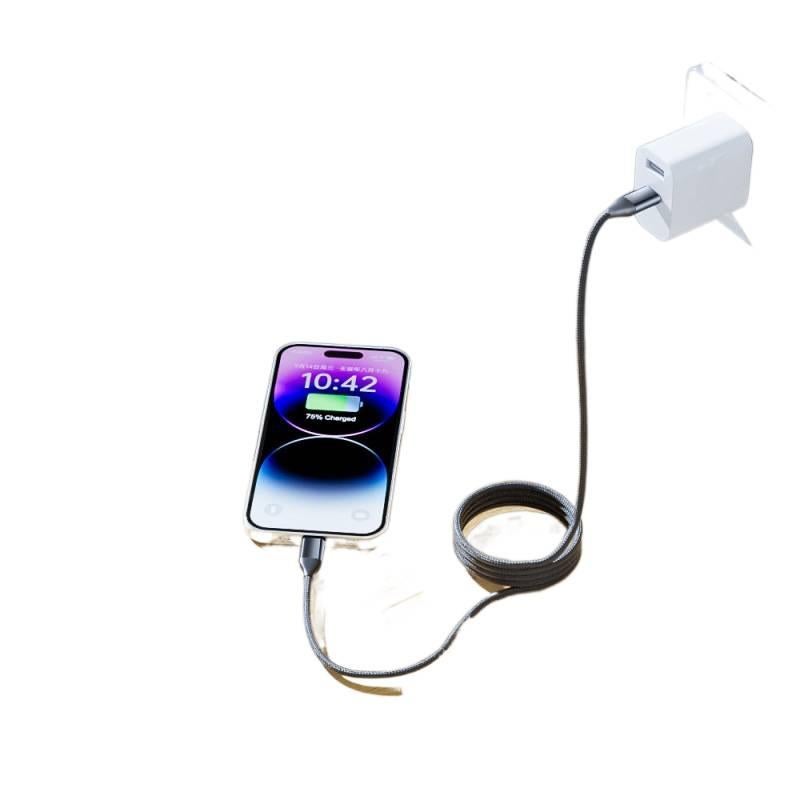 كابل USB-C سريع بقدرة 100W وUSB - C إلى USB-C ومغناطيسي لـ شحن الهاتف والتابلت ونقل البيانات واستخدام المحولات والإعداد المكتبي والحمل أثناء السفر - Image 2