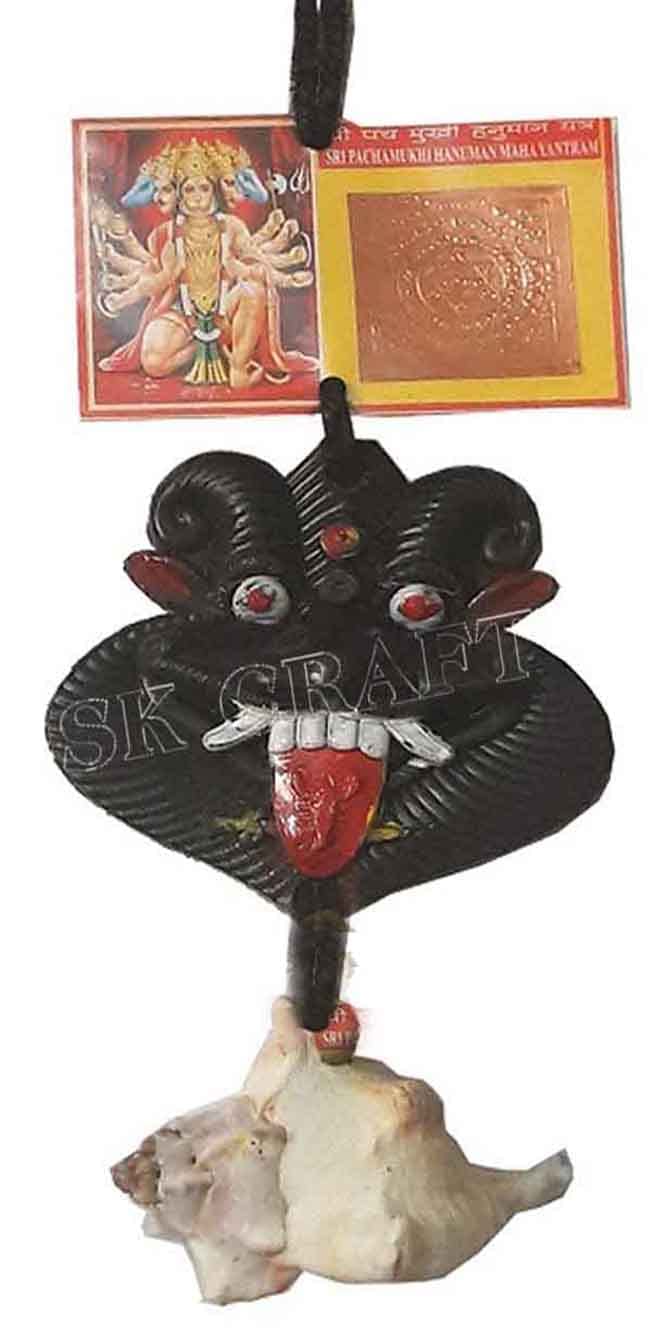 SK Craft Plastic Nazar Battu Suraksha Kawach Evil Eye Protector Dhristi Bommai for House Office Shops Wall Door HangingPack of 2 Big Size Nazar Battu - Image 2