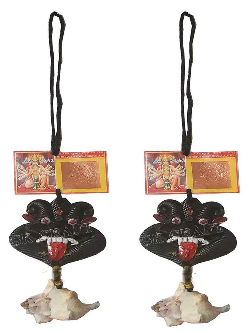 SK Craft Plastic Nazar Battu Suraksha Kawach Evil Eye Protector Dhristi Bommai for House Office Shops Wall Door HangingPack of 2 Big Size Nazar Battu - Image 1