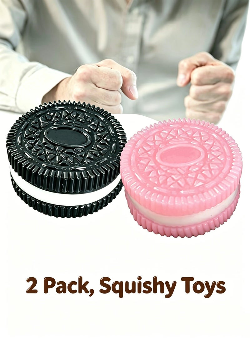 Wish 2PCS Squishy Biscuit Stress Relief Toy, Pinch Decompression Toy, Realistic Sandwich Design For Anxiety And Relaxation, Perfect Desk Accessory And Fun Fidget Toy For Adults, Ideal For Stress Relief - Image 1