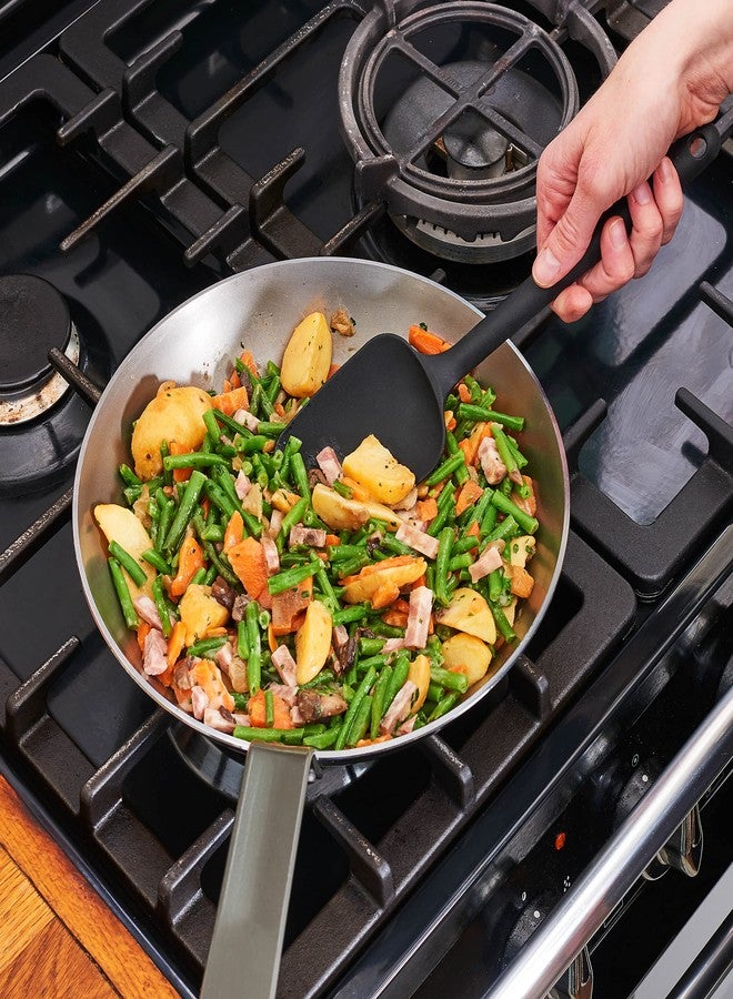 Mastrad Silicone Spoon Spatula - Non-Stick Rubber Spatula - Ideal For Mixing, Scooping and Scraping - Dishwasher Safe and High Heat Resistant (Blue) - Image 3