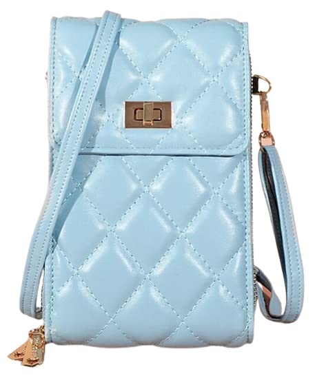 MOCA Girls Women's wallet sling bag for with Mobile Cell Phone holder Pocket Wallet Hand Purse Clutch Crossbody Sling Bag with Mobile Phone wallet for Women Womens Girls (Aqua Blue) - Image 1