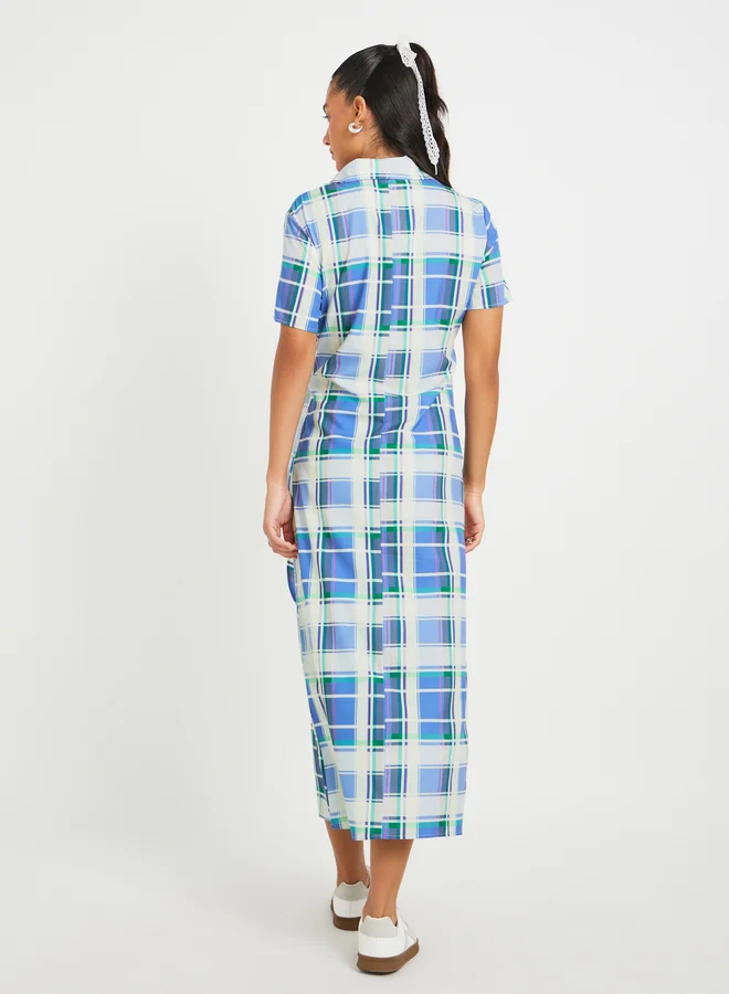 Take Two Plaid Tie-Waist Dress