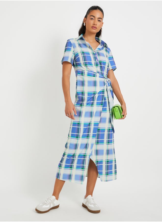 Take Two Plaid Tie-Waist Dress  - Image 1