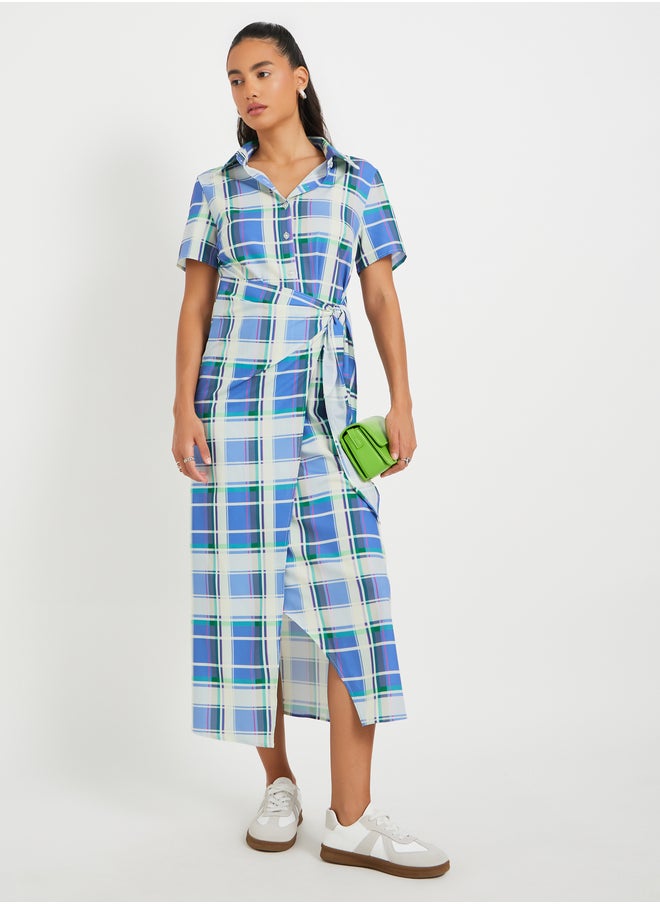 Take Two Plaid Tie-Waist Dress  - Image 2