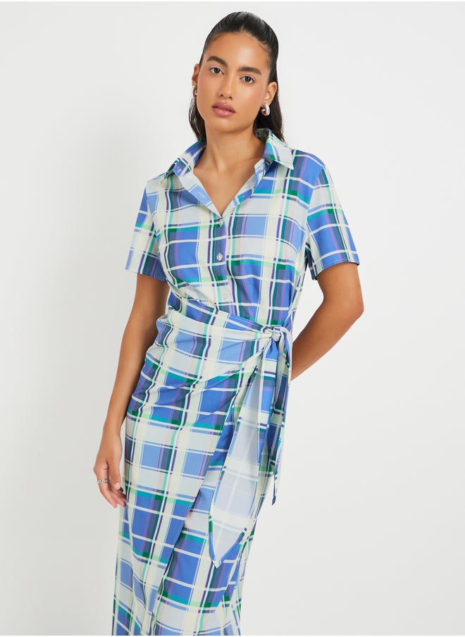 Take Two Plaid Tie-Waist Dress  - Image 3