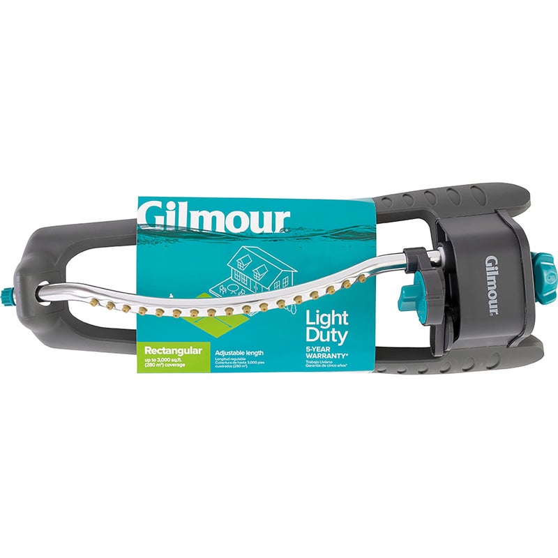 Gilmour Adjustable Rectangular Lawn Sprinkler, Water Sprinkler for Large Area Coverage, Hose Sprinkler for Lawn and Garden, Gray - Image 2