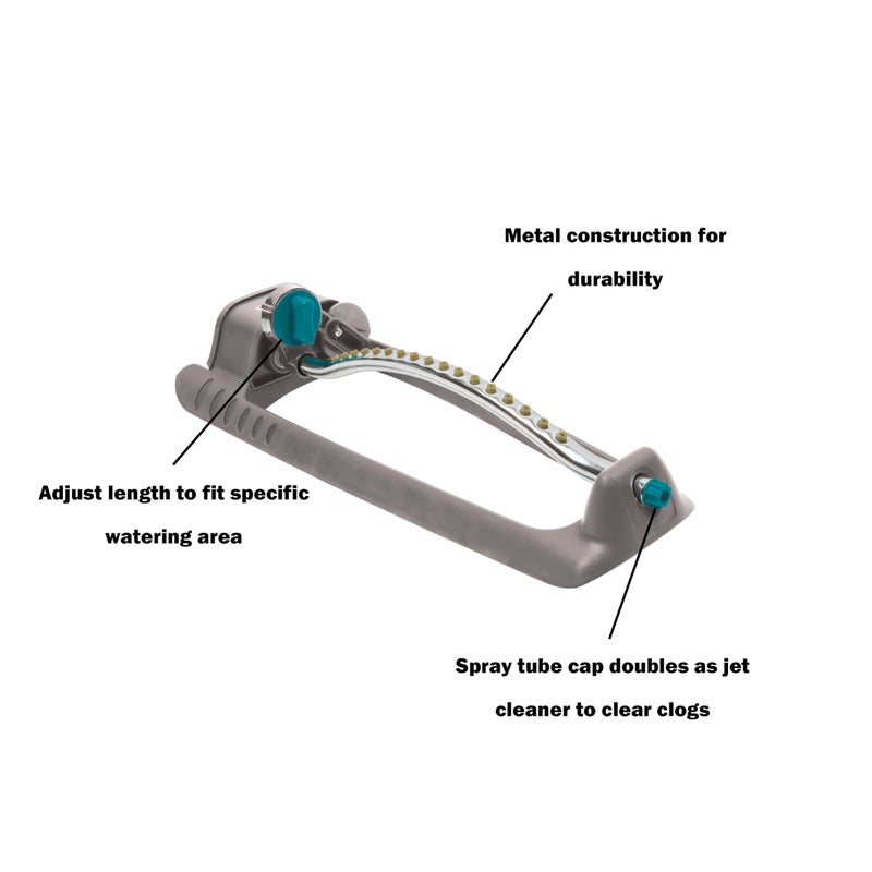 Gilmour Adjustable Rectangular Lawn Sprinkler, Water Sprinkler for Large Area Coverage, Hose Sprinkler for Lawn and Garden, Gray - Image 3