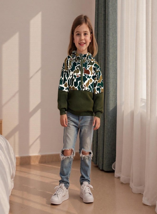 Mieeyali Kids Zip Up Hoodie Toddler Baby Boy Sweatshirt Warm Patchwork Hunting Camo Pullover Top Fall Winter Clothes (Green 3, 18-24 Months) - Image 3