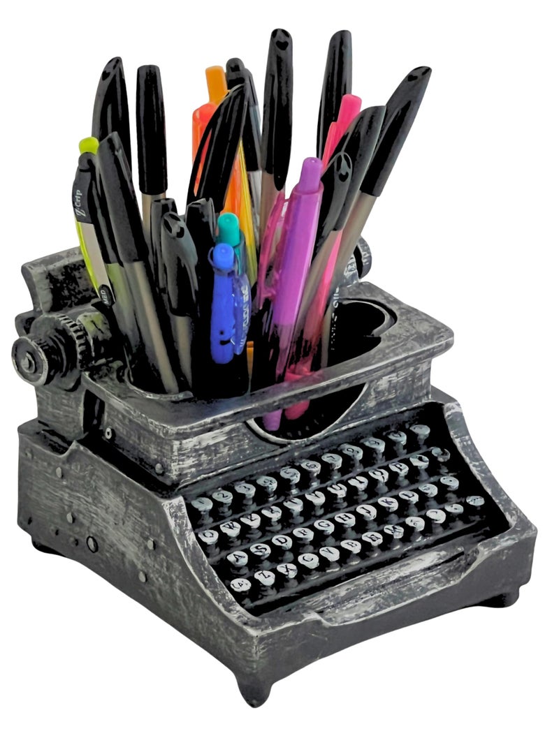 Bellaa 21413 Typewriter Pencil Holder Large Pen Desk Organizer Antiques Retro Shabby Chic Vintage Cup Creative Gift Writer Office Classroom Home Study Library - Image 2