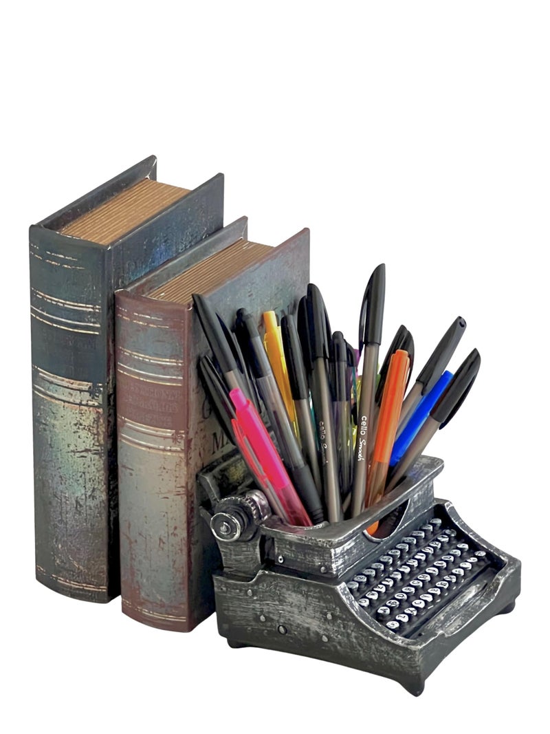 Bellaa 21413 Typewriter Pencil Holder Large Pen Desk Organizer Antiques Retro Shabby Chic Vintage Cup Creative Gift Writer Office Classroom Home Study Library - Image 3