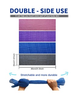 KASTWAVE African Exfoliating Net, 4 Pieces African Net Sponge, Nylon African Bathing Sponge Net, African Net Long Net Bath Sponge Shower Body Scrubber Back Scrubber Skin Smoother(Black,Blue,Pink,Purple)  - Image 2