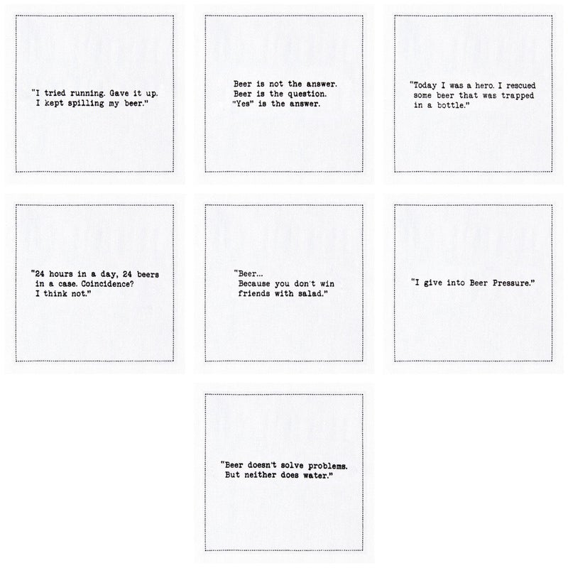 FIVE STAR NAPKINS Five Star Funny Beer Quotes | White Cotton Cocktail Napkins | 50 Luxury Disposable Beverage Napkins with Witty Bar Quotes | Drink Napkins for Parties, Bars, Weddings & Game Nights - Image 4