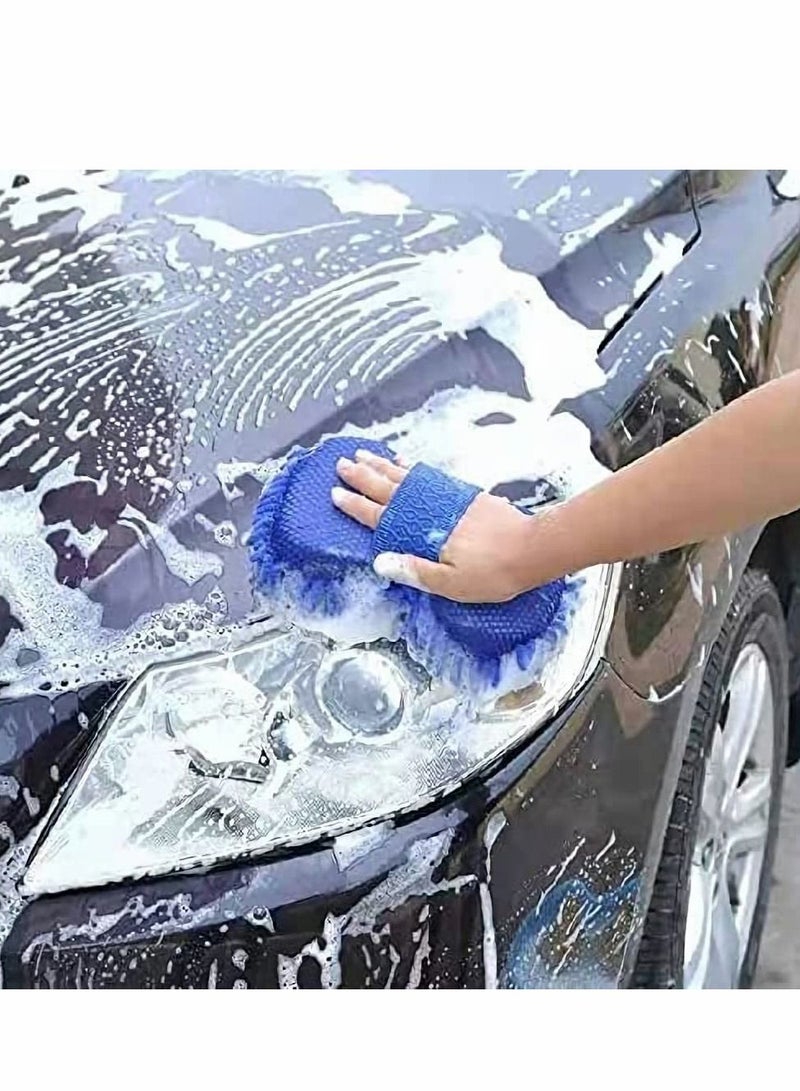 SYOSI Car wash Cleaning Supplies 3-Piece Set Premium Chenille Microfiber Washing Sponge-Washing Gloves-Washing Towel-no lint Scratches-Super Soft Cleaning Gloves with Handbag Gloves  - Image 3