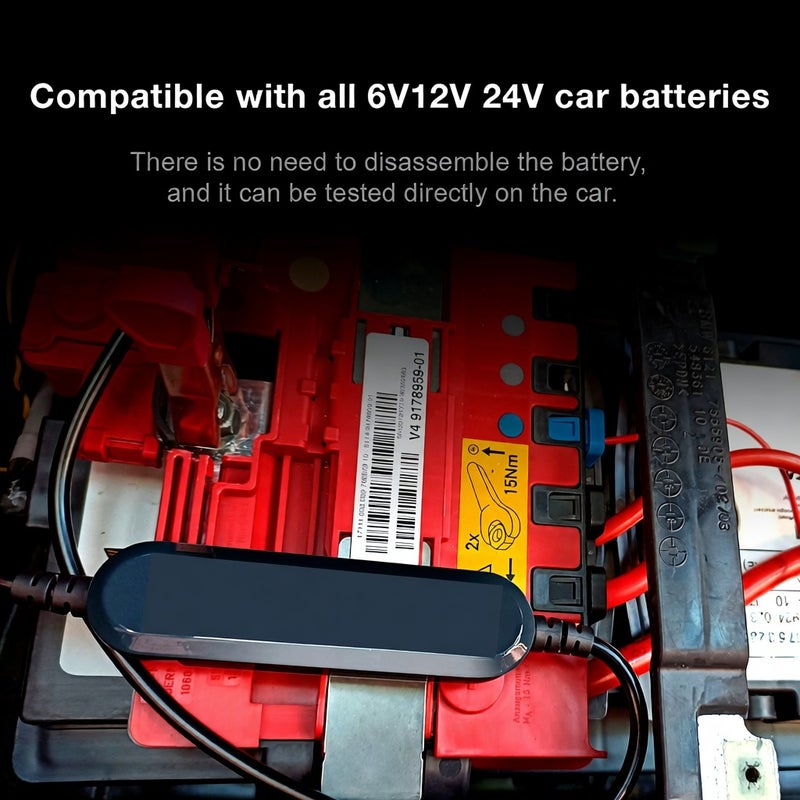 KONNWEI BK200 6V/12V/24V Car BT Battery Tester Battery Load Tester Internal Resistance Tester Analyzer for Car Motorcycle Lawn Mower Steamship Black - Image 3