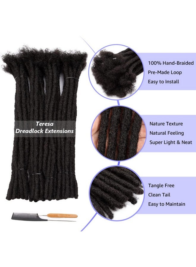JIAJIA Teresa Medium 0.8Cm And Small 0.4Cm Width 618 Inch 100% Human Hair Dreadlock Extensions For Men/Women/Kids Full Handmade Permanent Loc Extensions Human Hair Bundles (14 Inch 20 Strands) - Image 4