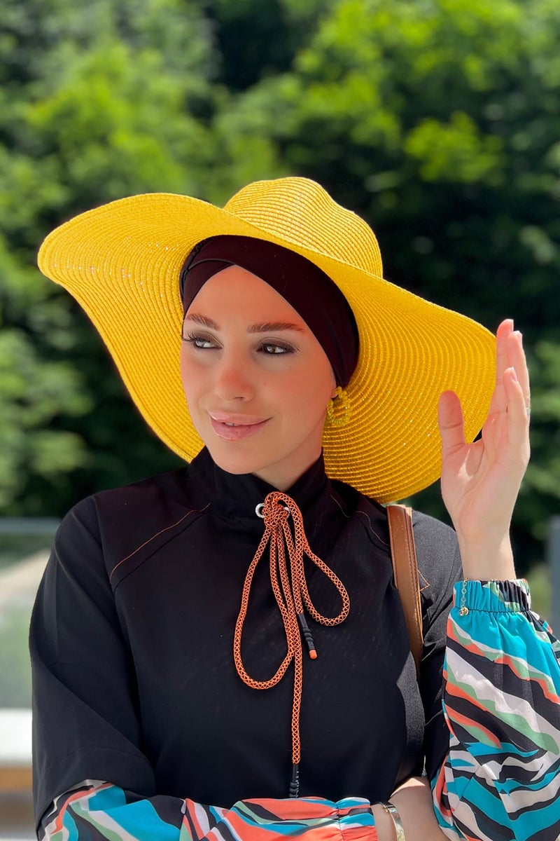 Remsa Mayo Remsa Swimsuit Straw Hat Yellow Rş-64  - Image 2