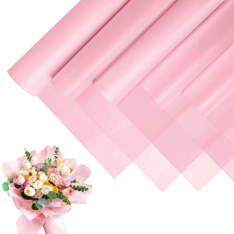 JOYIT 20 Sheets Korean Paper for Bouquets, Korean Wrapping Paper - Flower Bouquet Wrapping Paper for DIY Crafts Packaging, Flower Paper for Wedding, Birthday, Flower Shop (Pink) - Image 1