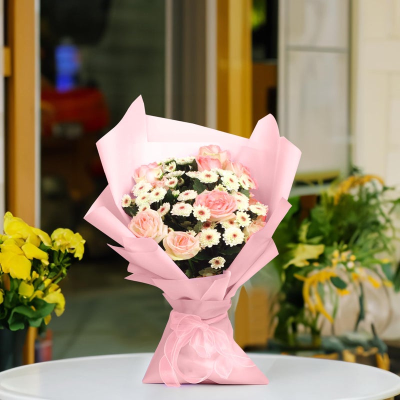 JOYIT 20 Sheets Korean Paper for Bouquets, Korean Wrapping Paper - Flower Bouquet Wrapping Paper for DIY Crafts Packaging, Flower Paper for Wedding, Birthday, Flower Shop (Pink) - Image 5
