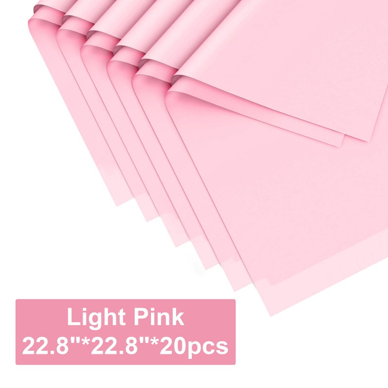 JOYIT 20 Sheets Korean Paper for Bouquets, Korean Wrapping Paper - Flower Bouquet Wrapping Paper for DIY Crafts Packaging, Flower Paper for Wedding, Birthday, Flower Shop (Pink) - Image 2
