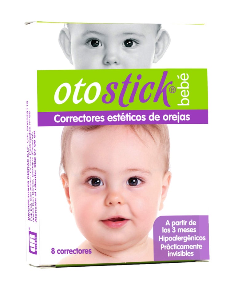 Otostick Bebe Corrector de Orejas Protuberantes para Bebes - 8 Unidades con Gorra de Proteccion - Soporte Ortopedico para la Correccion Permanente - Image 1