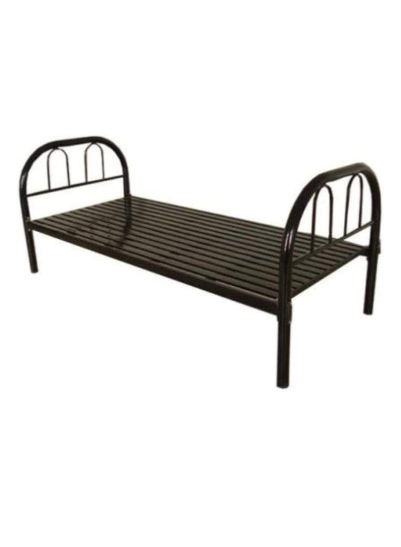 KARNAK Single Metal Steel Bed – 90x190 cm – Black Without Mattress - Image 3