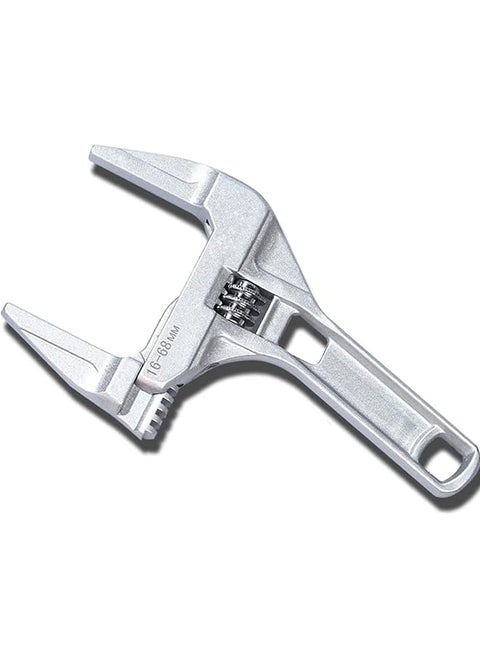 promass Adjustable Wrench, Short Shank Plumbing Wrench, Adjustable Slip Lock Nut Wrench, Short Shank Large Opening Bathroom Spanner Wrench Nut Hand Tool for Bathroom, Washbasin Etc