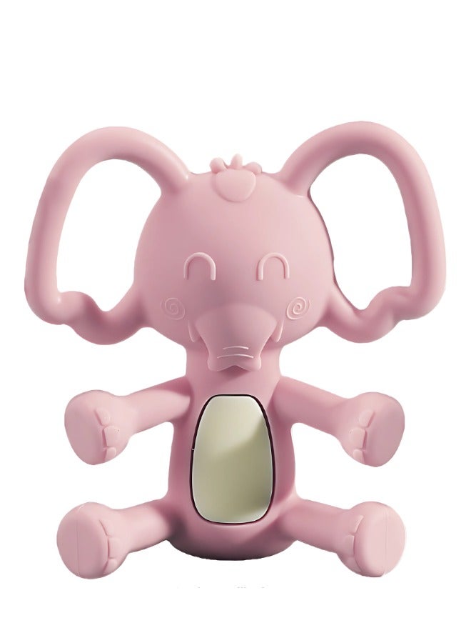 Twisoo Elephant Silicone Baby Teether - BPA-Free Food Grade Teething Toy for Infants 6-12 Months, Soft Gum Soothing Chewing Toy, Easy-to-Grasp Design ( Pink ) - Image 1