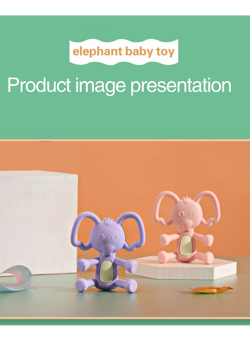 Twisoo Elephant Silicone Baby Teether - BPA-Free Food Grade Teething Toy for Infants 6-12 Months, Soft Gum Soothing Chewing Toy, Easy-to-Grasp Design ( Pink ) - Image 4