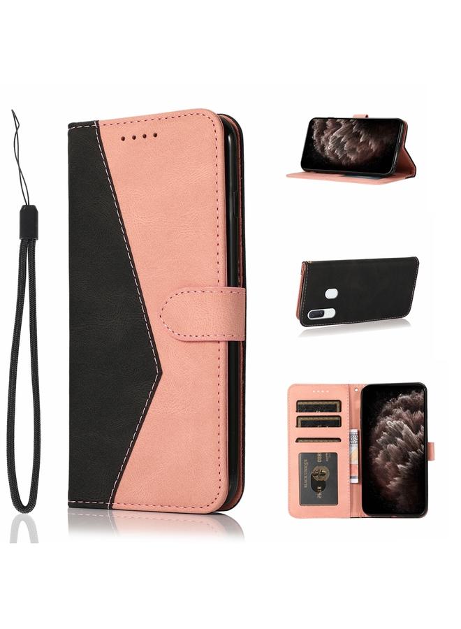 اس-توب جراب لهاتف Samsung Galaxy A40 مصنوع من الجلد بخياطة ثنائية اللون - Image 1