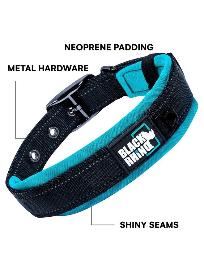 بلاك رينو طوق كلاب كبير جدًا من بلاك راينو - طوق كلاب عاكس قابل للتعديل ومتين مع بطانة من النيوبرين فائقة النعومة - مقاوم للعوامل الجوية ومتين ومريح - مثالي للكلاب النشطة - أزرق مائي ورمادي - Image 2