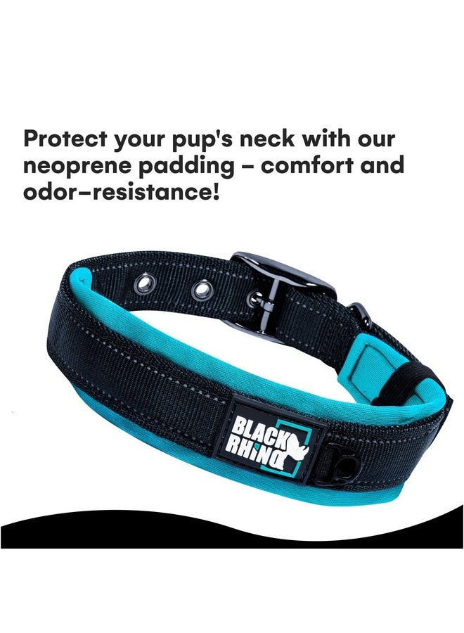 بلاك رينو طوق كلاب كبير جدًا من بلاك راينو - طوق كلاب عاكس قابل للتعديل ومتين مع بطانة من النيوبرين فائقة النعومة - مقاوم للعوامل الجوية ومتين ومريح - مثالي للكلاب النشطة - أزرق مائي ورمادي - Image 4