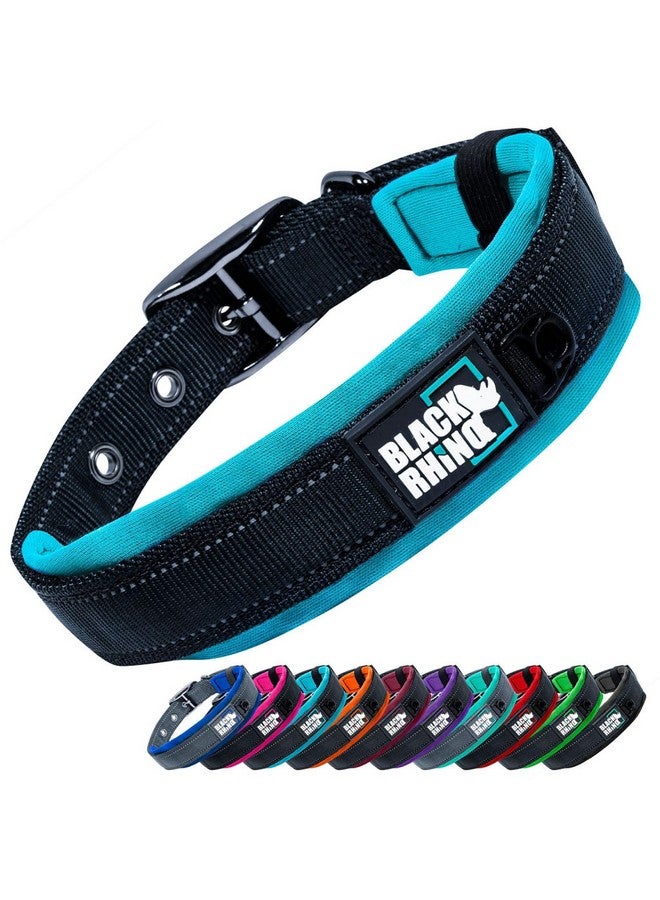 بلاك رينو طوق كلاب كبير جدًا من بلاك راينو - طوق كلاب عاكس قابل للتعديل ومتين مع بطانة من النيوبرين فائقة النعومة - مقاوم للعوامل الجوية ومتين ومريح - مثالي للكلاب النشطة - أزرق مائي ورمادي - Image 1