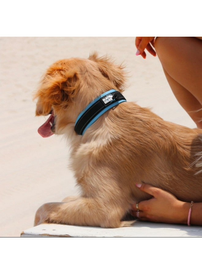 بلاك رينو طوق كلاب كبير جدًا من بلاك راينو - طوق كلاب عاكس قابل للتعديل ومتين مع بطانة من النيوبرين فائقة النعومة - مقاوم للعوامل الجوية ومتين ومريح - مثالي للكلاب النشطة - أزرق مائي ورمادي - Image 3