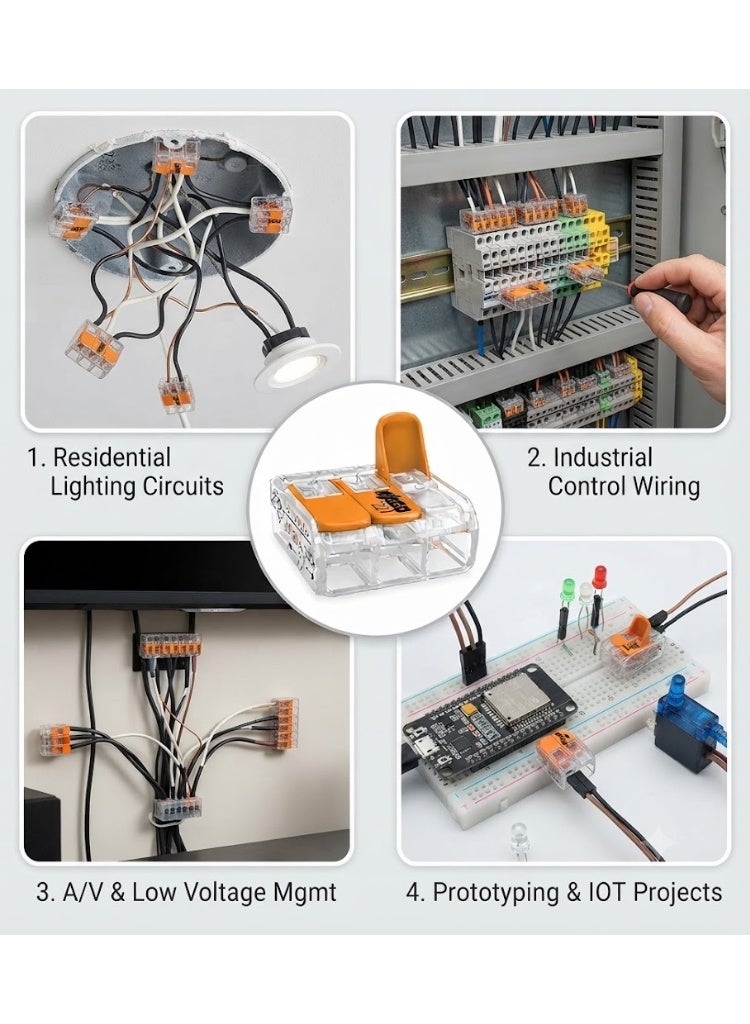 واجو WAGO COMPACT Splicing Connector / 221-413 لجميع أنواع الموصلات ؛ الأعلى. 4 مم² ؛ 3 موصل مع الرافعات شفافة. وحدة التعبئة (50 قطعة) - Image 2