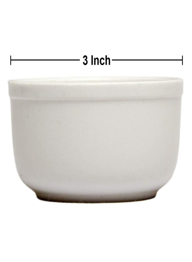 Homenique Round Serving Bowls Set | 100 ml Melamine Katoris for Dinner/Lunch | Lightweight & Stackable | Ideal for Soup Curry Dal Dessert Pudding Ice Cream | White 8 Pcs - Image 3