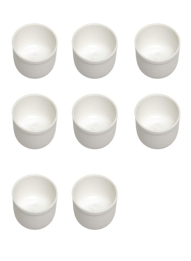 Homenique Round Serving Bowls Set | 100 ml Melamine Katoris for Dinner/Lunch | Lightweight & Stackable | Ideal for Soup Curry Dal Dessert Pudding Ice Cream | White 8 Pcs - Image 1