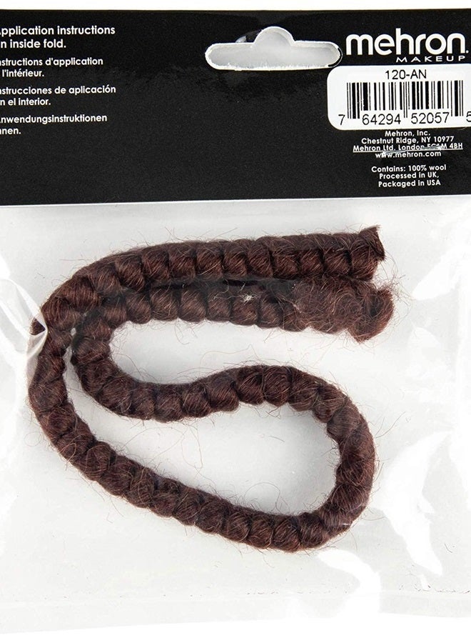 mehron Makeup Crepe Hair 12-inch Braid (Auburn)