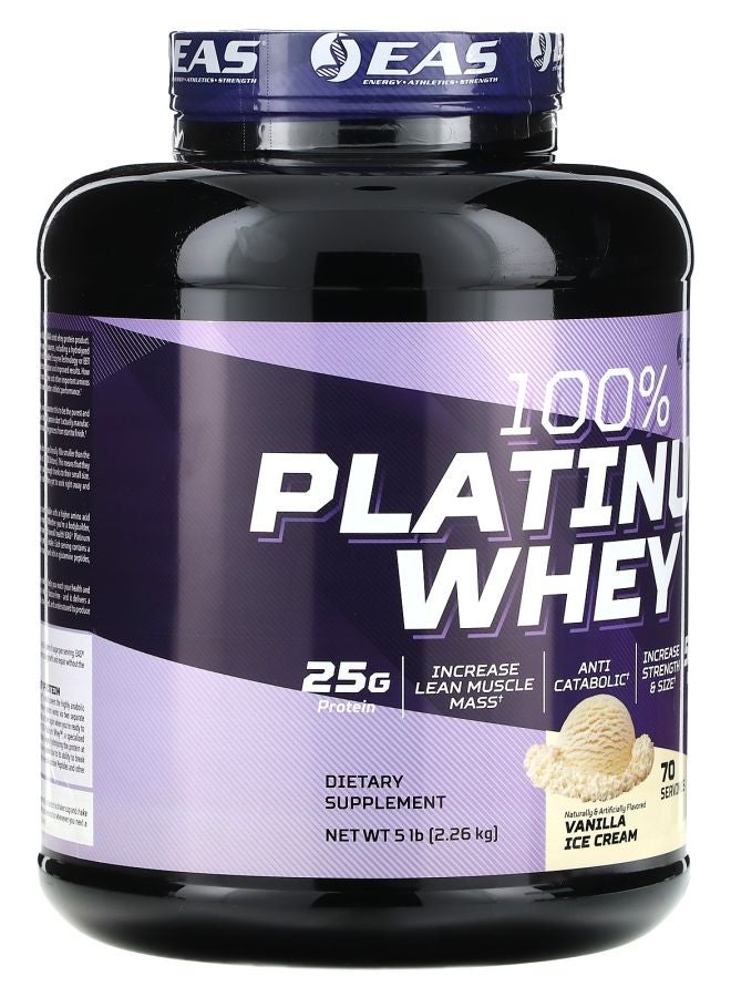 EAS 100% Platinum Whey Vanilla Ice Cream  5 lb (2.26 kg) - Image 2