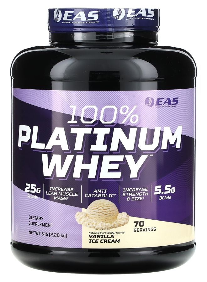 EAS 100% Platinum Whey Vanilla Ice Cream  5 lb (2.26 kg) - Image 1