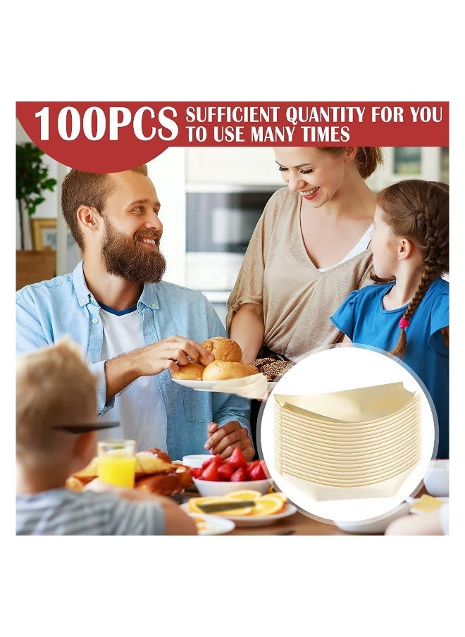 Generic 100Pcs Wood Serving Boats Disposable Bamboo Wood Boats Dishes Plates Wooden Snack Bowls Food Serving Tray Japanese Sashimi Sushi Boat Light Brown for Party Foods Snacks Canap Small  - Image 2